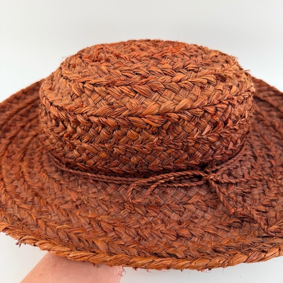 Helen Kaminski Brown Raffia Sun Hat in Rust main image 4